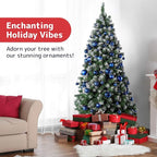 PREXTEX 36 Piece Blue Christmas Ornaments Set with Hanging Loops - Durable, Shatterproof Christmas Balls in 3 Sizes and 6 Styles - Midnight Blue Xmas Decorations for Trees, Wreaths, and Holiday Decor