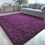 OLANLY 5x8 Machine Washable Large Area Rugs for Living Room, Bedroom, Soft Fluffy Shaggy Bedside Rug, Indoor Floor Carpet for Kids Girls and Boys, Dorms, Nursery, Home Decor Aesthetic, Dark Purple