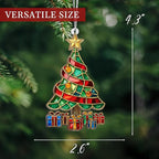 2025 Christmas Ornaments, Christmas Tree Ornaments Acrylic, Faux Stained Glass Effect White Elephant Gifts Exchange, Unique Suncatcher Xmas Stocking Stuffers for Women, Men (Gift Tree)