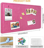 Large Bulletin Board - Foldable 24x18 Inches Cork Board Alternative with 20 Push Pins, Self-Adhesive Felt Bulletin Board for Wall, Home Office Classroom Decor