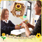 Wavwavw 3 Pack Teacher Appreciation Gift Positive Flower Handmade Crochet Doll Thank You for Helping Me Grow Gifts Back to School Gifts for Women Teacher(Puzzle Sunflower)