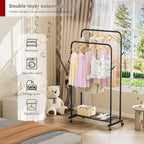 Clothes Garment Coat Rack Drying Clothing Racks Metal Freestanding for Hanging Clothes Portable Closet for Laundry Bedroom Black