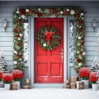 Moxweyeni Front Door Garland Hanger, Adjustable Width 31.5"-94.5", Stainless Steel Christmas Decoration Holder Garland Hanger for Door Frame Doorway Wreath Lights Outdoor, No Screws or Nails
