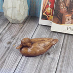 Hymmah Wooden Texture Duck Home Decor Statue Rustic Home Decorations for Living Room, Boho Sculpture Resin Animal Collectible Figurines for Indoor Decor