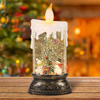 Wondise Rechargeable Musical Snowman Snow Globe Lantern with 6H Timer, Battery Operated USB Powered Lighted Snow Globe Lamp Spinning Water Swirling Glitters Holiday Decor