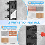 Eiito Hat Organizer for Baseball Caps, 1 Pack Strong Adhesive Hat Rack for Wall, Multilayer Hat Storage Display Holder, Wall Mounted Hat Hooks Hold up to 8 Hats for Closet (Black 1PCS)