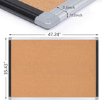 Large Cork Bulletin Board 36" x 48", Black/Sliver Aluminium Framed Corkboard, 4 x 3 Office Board for Wall Decor, Wall Mounted Notice Pin Board with 18 Push Pins for School, Home & Office