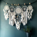 5 Pack Bohemian Ornaments,Dreamcatcher Gift Boho Native American Decor, Handmade Dreamcatcher for Girls, Boys, Adults, Kids Room,Witchy Gifts (White)