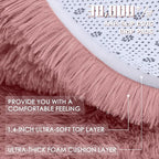 OLANLY 2x3 Machine Washable Small Bedside Rug, Soft Fluffy Shaggy Entryway Throw Rugs for Bedroom, Living Room, Indoor Floor Carpet for Kids Girls Boys, Nursery Rooms, Home Decor Aesthetic, Pale Pink