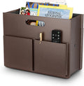 ABC life Magazine Holder Magazine Rack Floor, Stable Foldable PU Leather Newspaper Book Storage Basket Box, Upgraded Magazine File Folder Organizer Free Standing, for Living Room Home Office - Brown