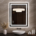 LOAAO 27.6"x35.4" LED Mirror for Bathroom, Lighted Bathroom Mirror with Lights, Anti-Fog, Dimmable, Memory Function, Clear Reflection