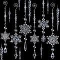 Giegxin 32 Pcs Crystal Christmas Ornaments Crystal Hanging Snowflakes Acrylic Xmas Tree Icicle Drop Decorations with Hooks for Christmas Snow Party Winter(Transparent)