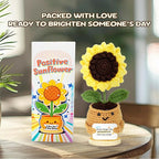 Emotional Support Crochet Sunflower – Handmade Appreciation Gift for Teachers, Coworkers – Never Forget The Difference, Inspirational Gifts for Women, Graduation Gifts, Employee Appreciation