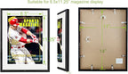 4 Packs Sports Magazine Frame Fits Measuring 8.5 x 11.25 Inch Magazine Display Frame with White Core Matting and Installed Hangers for Wall Hanging