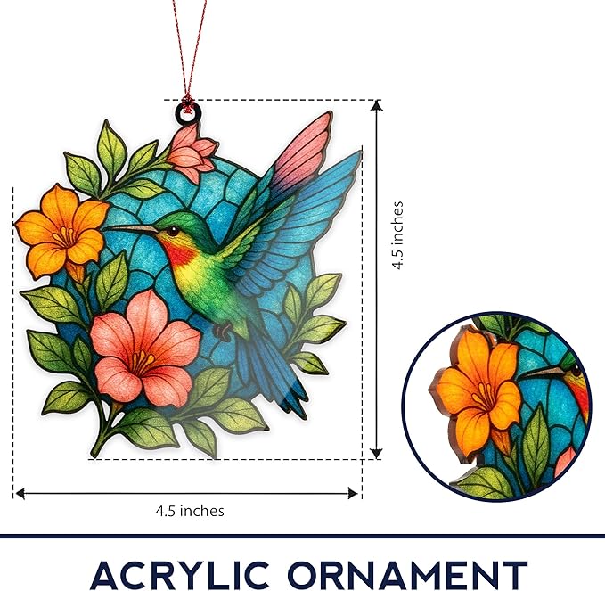 Hummingbird Gifts for Women - Christmas Ornament 2026 - Beautiful Christmas Ornaments Decorative Hummingbird with Meaningful Story Card Humming Bird Valentines Birthday Teacher Gift