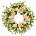 AMF0RESJ Artificial Spring Summer Wreaths for Front Door Daisy Wreath with Daisy,Hydrangea,Peony Flower for Indoor Outdoor Farmhouse Home Porch Wall Window Festival Wedding Decor