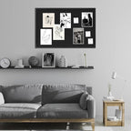 DAHAPYBOO Cork Board with Linen Black,Bulletin Board 36"x24",Corkboards for Office Home School Message Board or Vision Board Decoration.