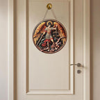 St. Michael San Miguel Arcangel Wall Pediments Home Decor Door Sign Plaques Hanging Pendant Decorations Batter Guard Angel Christian Religious Ornaments (N)