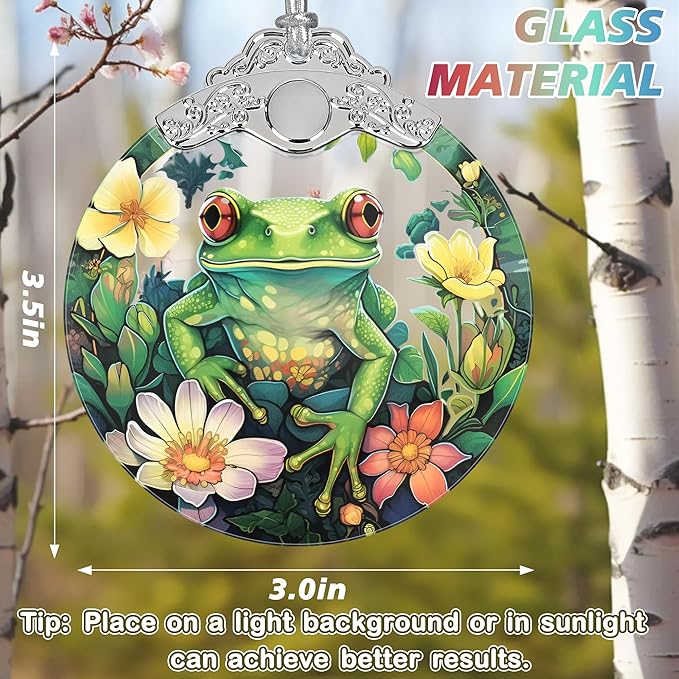 Frog Stained Glass Orament - Christmas Ornament - Christmas Decorations for Tree - Holiday Present ldeas - Gift Exchange