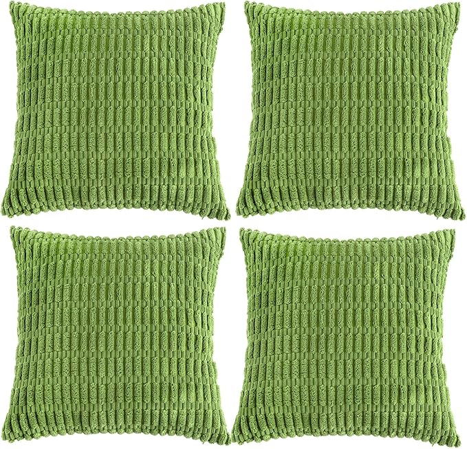 Fancy Homi 4 Packs Decorative Throw Pillow Covers for Living Room Couch Bed, Modern Farmhouse Boho Home Décor Accent Cushion Case, 22" x 22", Lime Green
