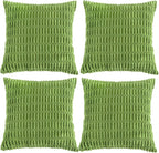 Fancy Homi 4 Packs Decorative Throw Pillow Covers for Living Room Couch Bed, Modern Farmhouse Boho Home Décor Accent Cushion Case, 22" x 22", Lime Green