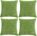 Fancy Homi 4 Packs Decorative Throw Pillow Covers for Living Room Couch Bed, Modern Farmhouse Boho Home Décor Accent Cushion Case, 16" x 16", Lime Green