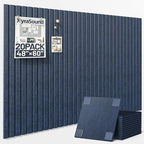 Large Cork Board for Wall 48" x 60" Blue Bulletin Board with Safe Removable Adhesive Squares for Pictures Photos, Alternative CorkBoard Felt Pin Boards Tiles for Office Classroom Wall Decor - 20 Pack