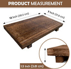 Rustic Pedestal Stand - Handmade Small Wood Tray - Soap Tray for Kitchen Sink, Bathroom (Brown, 12 x 7 x 1.5 Inch)