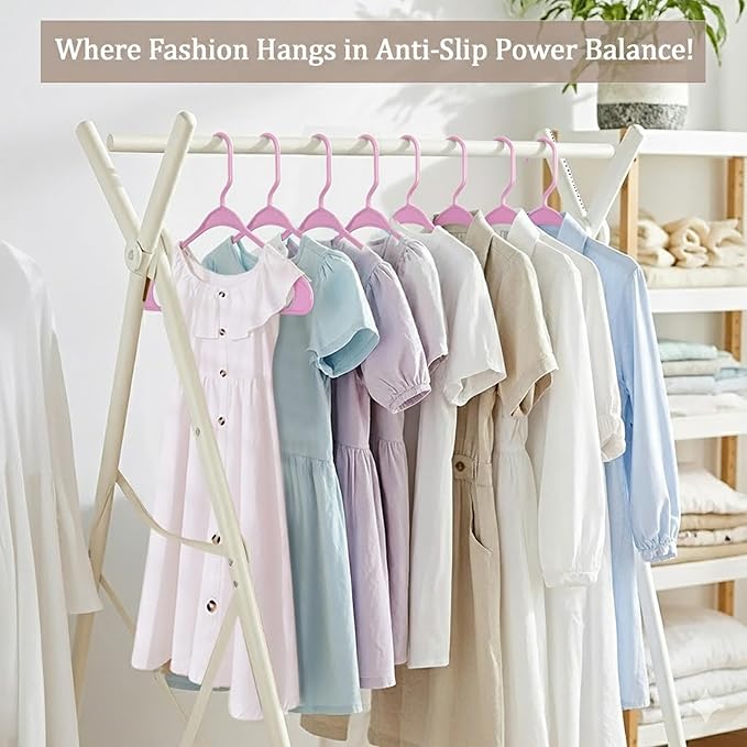 Utopia Home Plastic Hangers 50 Pack - Perfect Space Saving Clothes Hanger - Durable and Strong - Perfect Closet Organizers with Shoulder Grooves (Pink)
