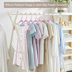 Utopia Home Plastic Hangers 50 Pack - Perfect Space Saving Clothes Hanger - Durable and Strong - Perfect Closet Organizers with Shoulder Grooves (Pink)