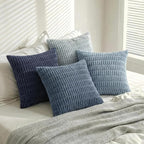 Fancy Homi 4 Packs Decorative Throw Pillow Covers for Living Room Couch Bed, Modern Farmhouse Boho Home Décor Accent Cushion Case, 14" x 14", Blue Series