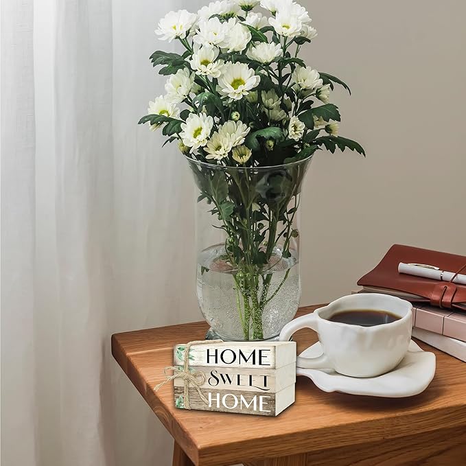 Mini Decorative Books For Home Decor, Small Wood Book Stack For Table Decor, Home Decor Book For Living Room Mantel, Farmhouse Stacked Books Decorative（L37）