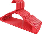 Utopia Home Plastic Hangers 30 Pack - Perfect Space Saving Clothes Hanger - Durable and Strong - Perfect Closet Organizers with Shoulder Grooves (Red)
