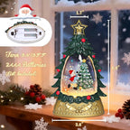 Impress Life Musical Christmas Tree Snow Globe Lantern with Music & Light, Glittering Snow Water Lantern Battery Operated Holiday Decor for Home
