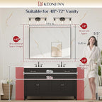 Keonjinn 48 x 36 Inch Black Bathroom Mirror, Large Rectangle Mirror for Vanity, Matte Black Metal Framed Farmhouse Mirrors, Square Corner Rectangular Wall Mirrors for Over Sink(Horizontal/Vertical)