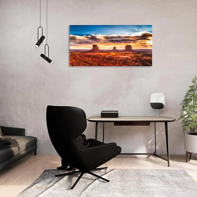 Monument Valley Mountain Wall Art Sunset Desert Wall Decor Nature National Park Posters Arizona Landscape Pictures Modern Scenery Canvas Prints Artwork for Living Room Bedroom Home Decorations 20x40"