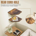 Fun Memories Corner Shelf Wall Mount, Floating Corner Shelves, Set of 2 Corner Wall Shelf Organizer, Rustic Wood Wall Storage Display Shelves for Living Room Bedroom Bathroom Kitchen, Rustic Brown | Organizer