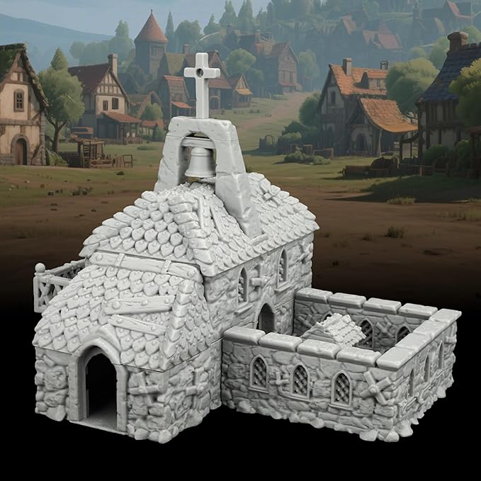RPG Accessory – 25mm Scale Unpainted Tabletop RPG Game Scenario Piece for Dungeons and Dragons, Trench Crusade Scenery – Medieval Village G AF1124G