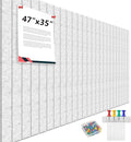 Large Cork Board for Office White Grey Felt Board Alternative-12 Pack Felt Wall Tiles for Office Wall Decor,Felt Bulletin Board Tiles,Push pin Board Wall Organizer for Office