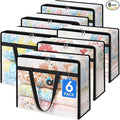 6 Pack Clear Storage Bags for Comforter, Clothes & Bedding, Plastic Blanket Storage with Zipper and Handle, Moving Bags, Closet Organizer and Under-Bed Storage (40L)