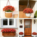 24 Bundles Artificial Fall Flowers for Outdoor Realistic Faux Flower Garden Home Decoration, Hanging Autumn Fall Decor Daisy with Eucalyptus Fake Plants Greenery Porch Patio Front Door Decors
