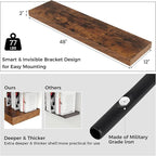 Venusmiles Floating Shelves for Wall, 48 Inch Wide x 12 Inch Deep Floating Shelves, Long Wood Floating Wall Shelf Shelves for Living Room Bathroom Bedroom Kitchen Home - (Brown, 48" W x 12" D x 2" H)