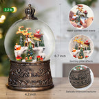 Christmas Snow Globes Lantern with Music, Winter Village Scene Snow Globes with Swirling Glitter Effects, USB/Battery Powered with 6-Hour Timer, Christmas Decorations
