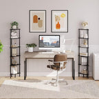 HOOBRO Corner Shelf Stand, Industrial 6-Tier Corner Bookshelf with Metal Frame, Bookcase, Plant Display Stand for Small Spaces, Living Room, Black BK36CJ01