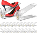 Shoe Slots Organizer,Adjustable Shoe Stackers,20 Pack Shoe Space Savers,Shoe Storage Holder for Closet,Transparent