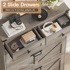 Shoe Cabinet with 3 Flip Drawers & 2 Drawers,Freestanding Shoe Storage Cabinet for Entryway,Farmhouse Narrow Slim Organizer Rack for Foyer,Hallway,Grey