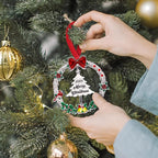 Christmas Wreath Ornaments for Trees Decorations, Mini Jingle Bell Hanging Charms Xmas Tree Decorative DIY Craft Hanging Ornaments for Christmas Decorations