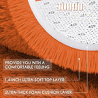 OLANLY Orange Round Rugs for Bedroom - Machine Washable, 6 ft Circle Area Rugs for Living Room, Soft and Fluffy Shaggy Carpet for Teen Girl and Boys, Nursery Rooms, Dorms, Home Decor Aesthetic