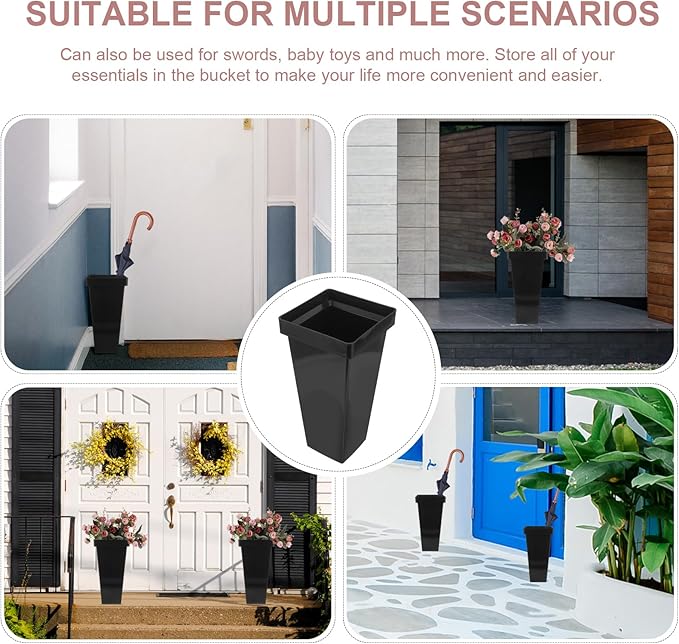Healifty restaurant umbrella stand Walking stick organizer major container umbrella holder for parasol decorate flowers umbrella storage holder plastic barrel wake long umbrella