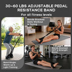 Multifunction Pedal Resistance Band with Handle, 3 Tube Adjustable 30/40/50LB Foot Pedal Puller Resistance Bands with Poster, Extended Length Tension Rope for Men Women Full Body Workout Home Gym